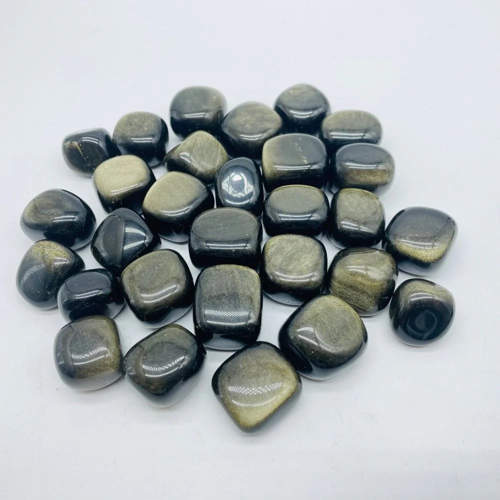 Goldsheen Obsidean: Tumbled Approximately 3/4"