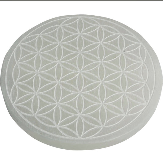 Selenite Charging Plate with Flower of Life