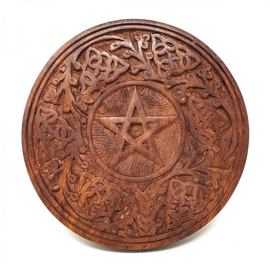 Pentacle Wooden Altar Plate