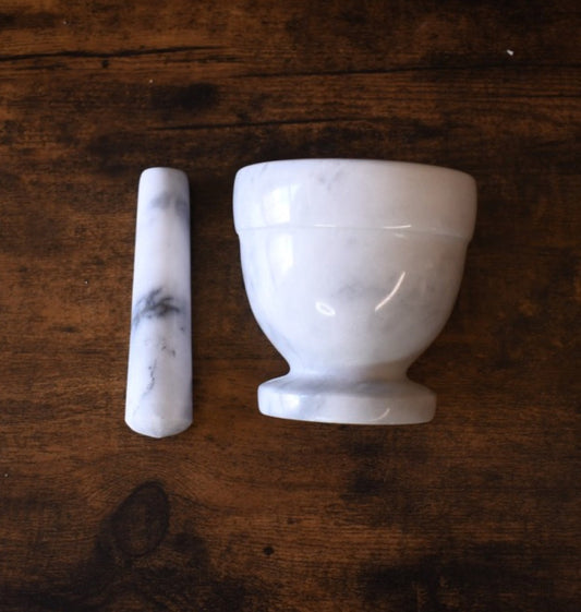 White Marble Mortar & Pestle