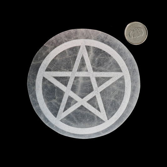 Selenite Charging Plate with Pentagram