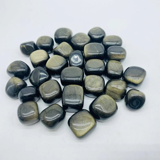 Goldsheen Obsidean: Tumbled Approximately 3/4"