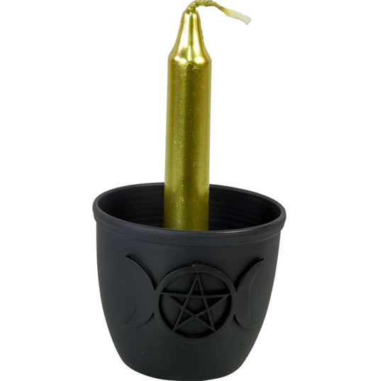 Mini Cauldron Style Candle Holder: Triple Moon