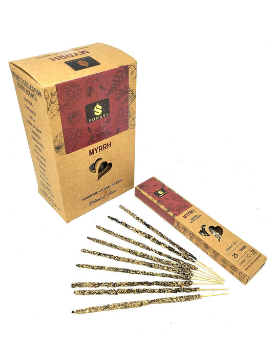 SONAVI - Nature's Collection: All Natural Myrrh Incense Sticks 25 grams