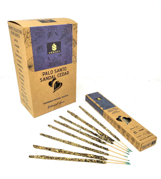 SONAVI - Nature's Collection: All Natural Palo Santo & Sandal  Incense Sticks 25 grams