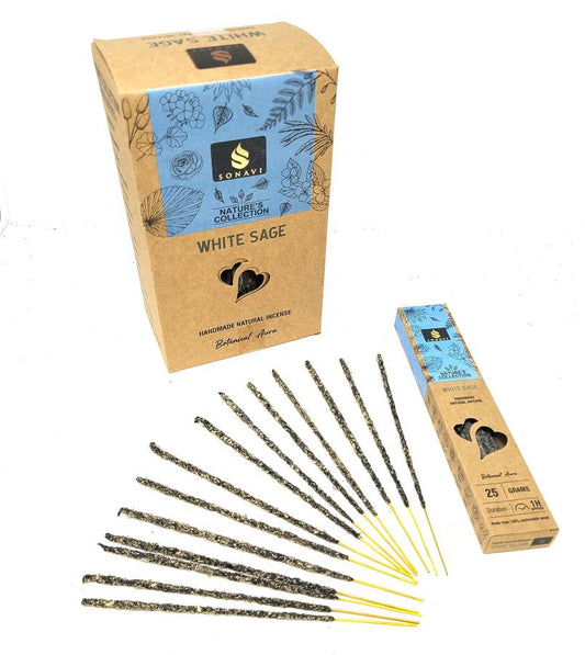 SONAVI - Nature's Collection: All Natural White Sage  Incense Sticks 25 grams