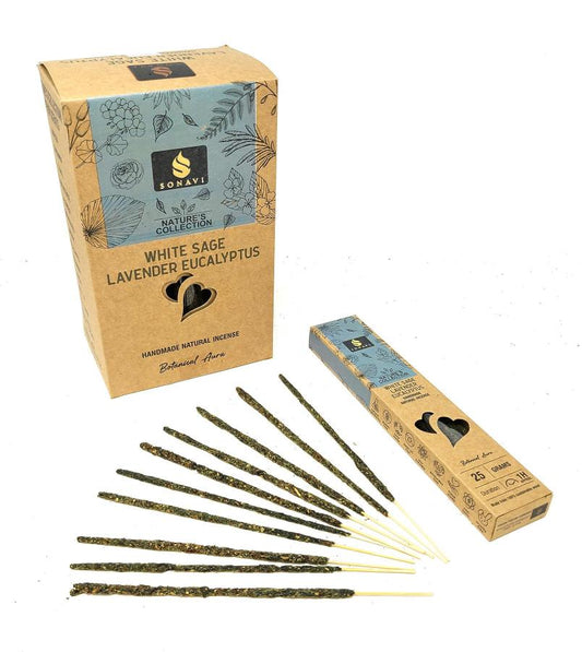 SONAVI - Nature's Collection: All Natural White Sage  & Lavender Incense Sticks 25 grams