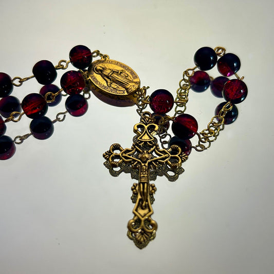 Rosary: Red & Black Glass