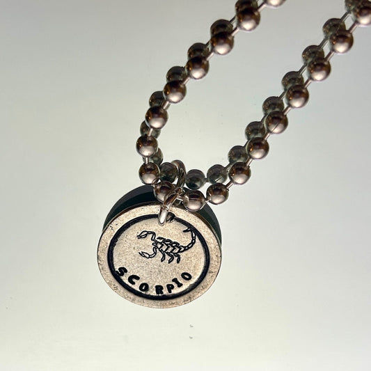 Zodiac Necklace: Chonky Pictoral  Scorpio