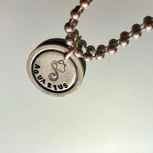Zodiac Necklace: Chonky Pictoral Aquarius